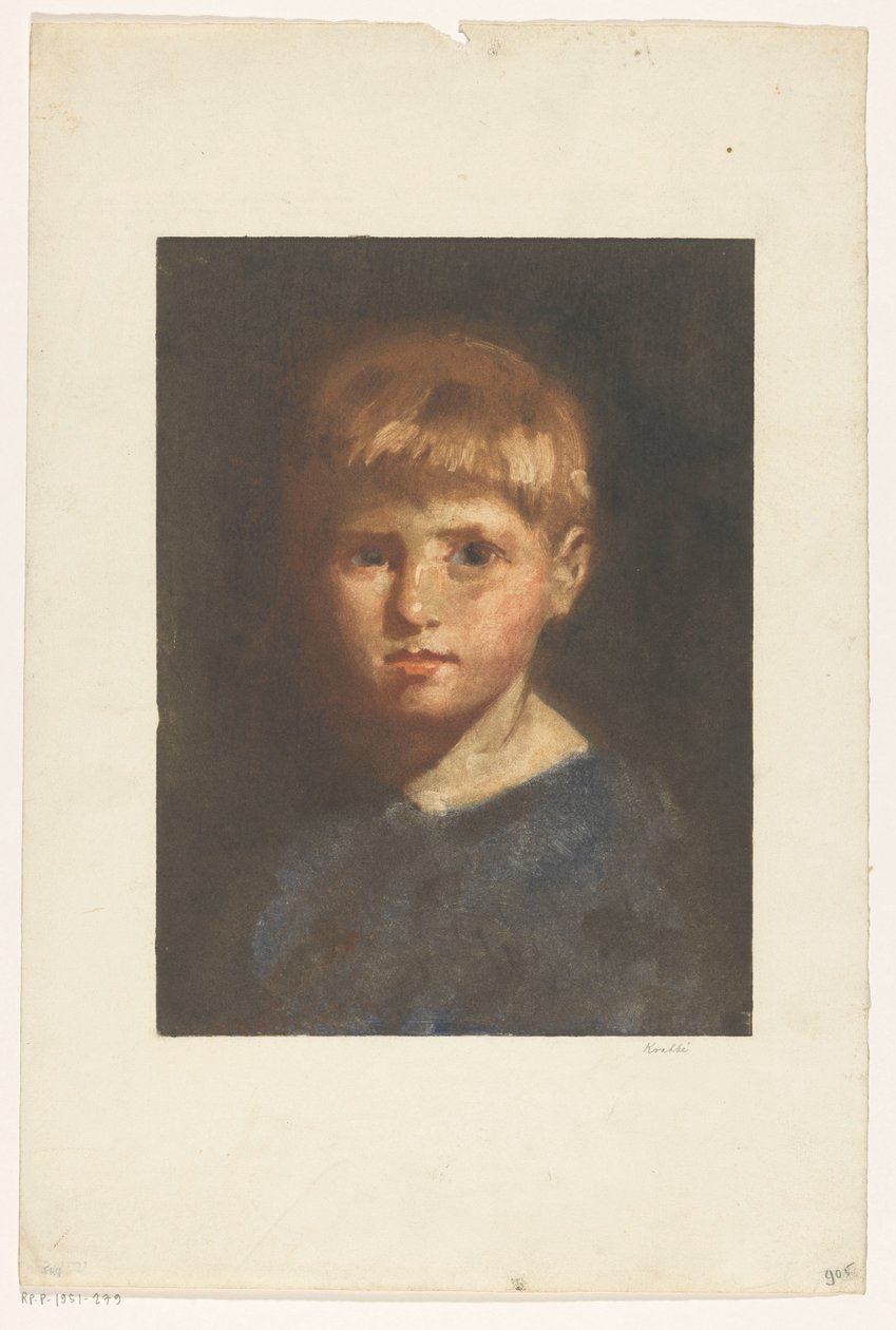 Portræt af en ukendt dreng af Heinrich M. Krabbé (signed by artist)