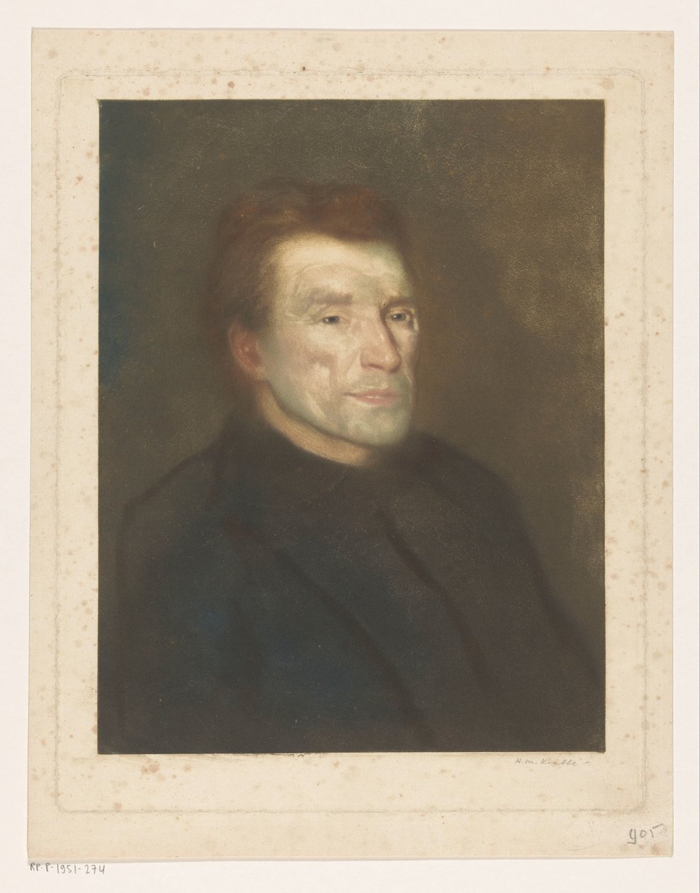 Portræt af en ukendt mand af Heinrich M. Krabbé (signed by artist)