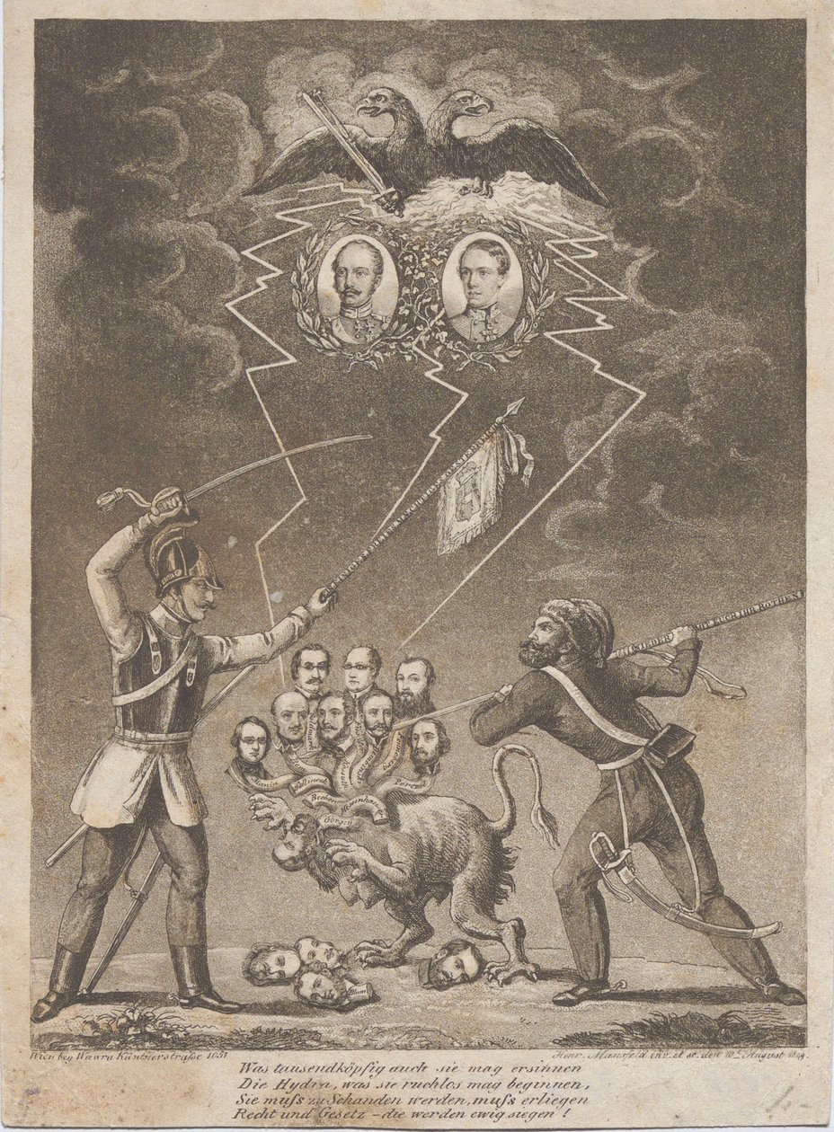 Allegori om undertrykkelsen af den ungarske revolution i 1849, 1849. af Heinrich Mansfeld