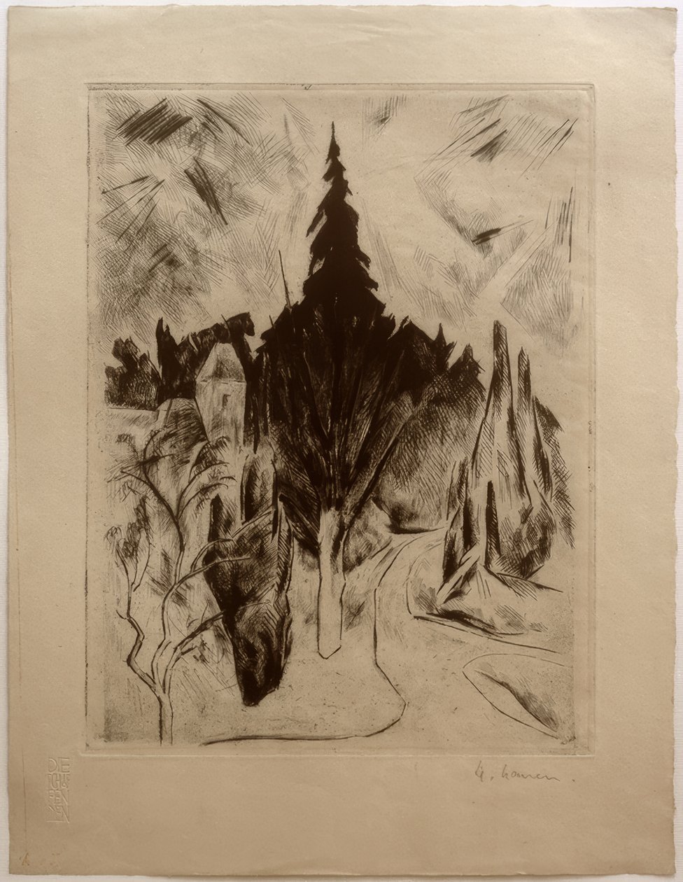Park om morgenen af Heinrich Nauen