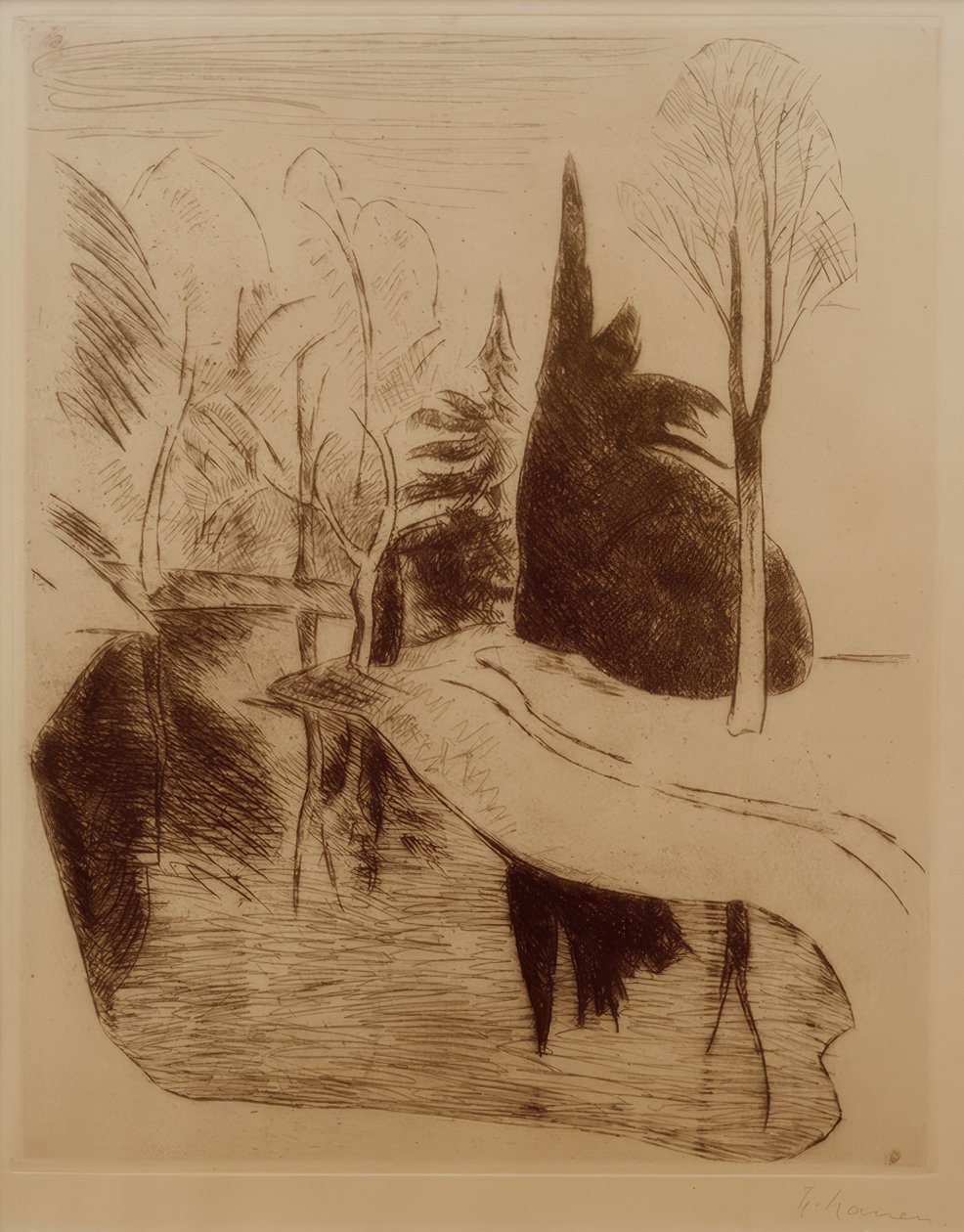 Park i Dilborn, 1914 af Heinrich Nauen