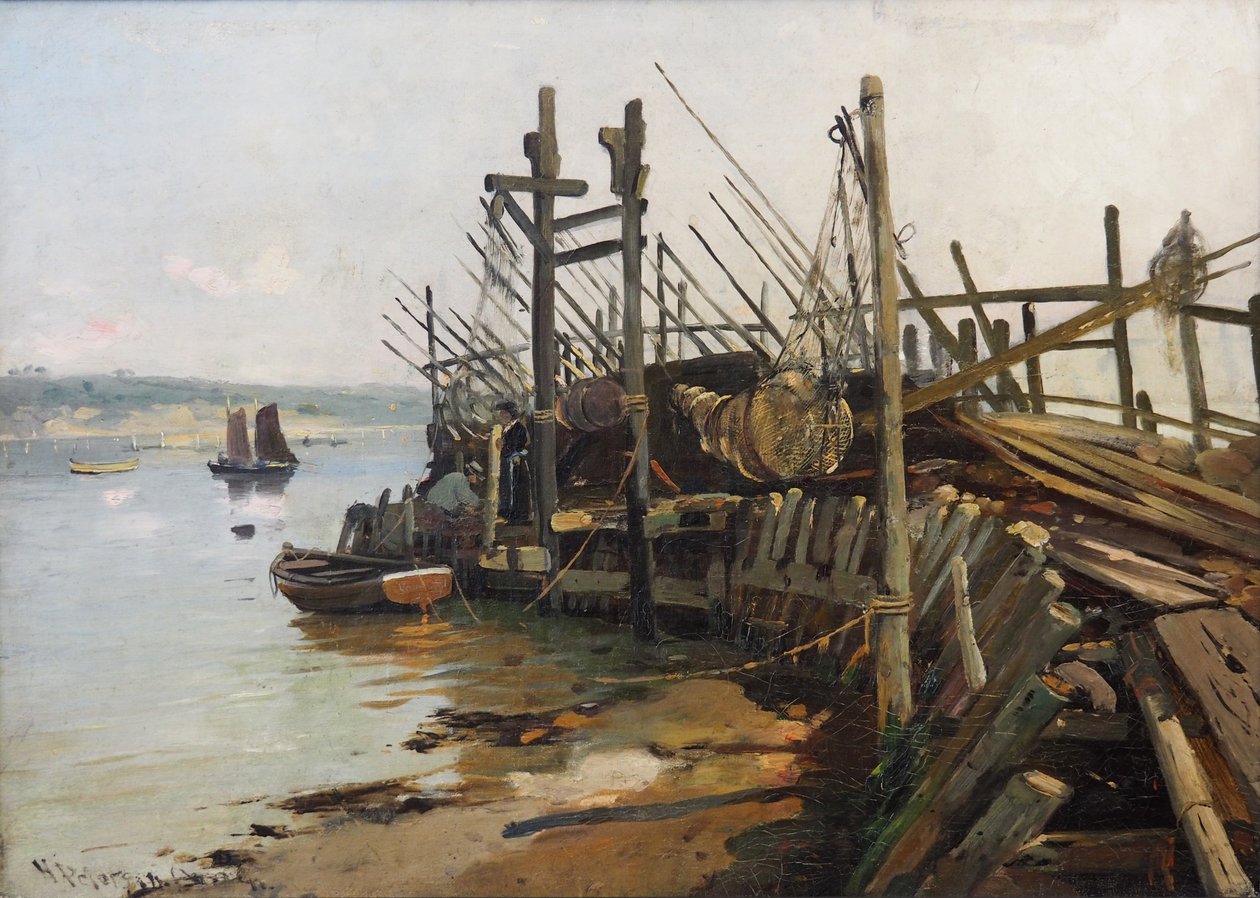 Landingsplads ved Flensborg Fjord af Heinrich Petersen Angeln