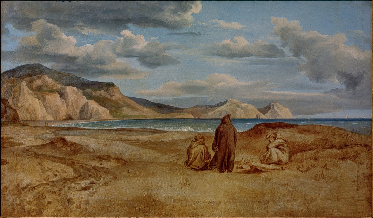 Havkysten ved Cape Orlando på Sicilien af Heinrich Reinhold