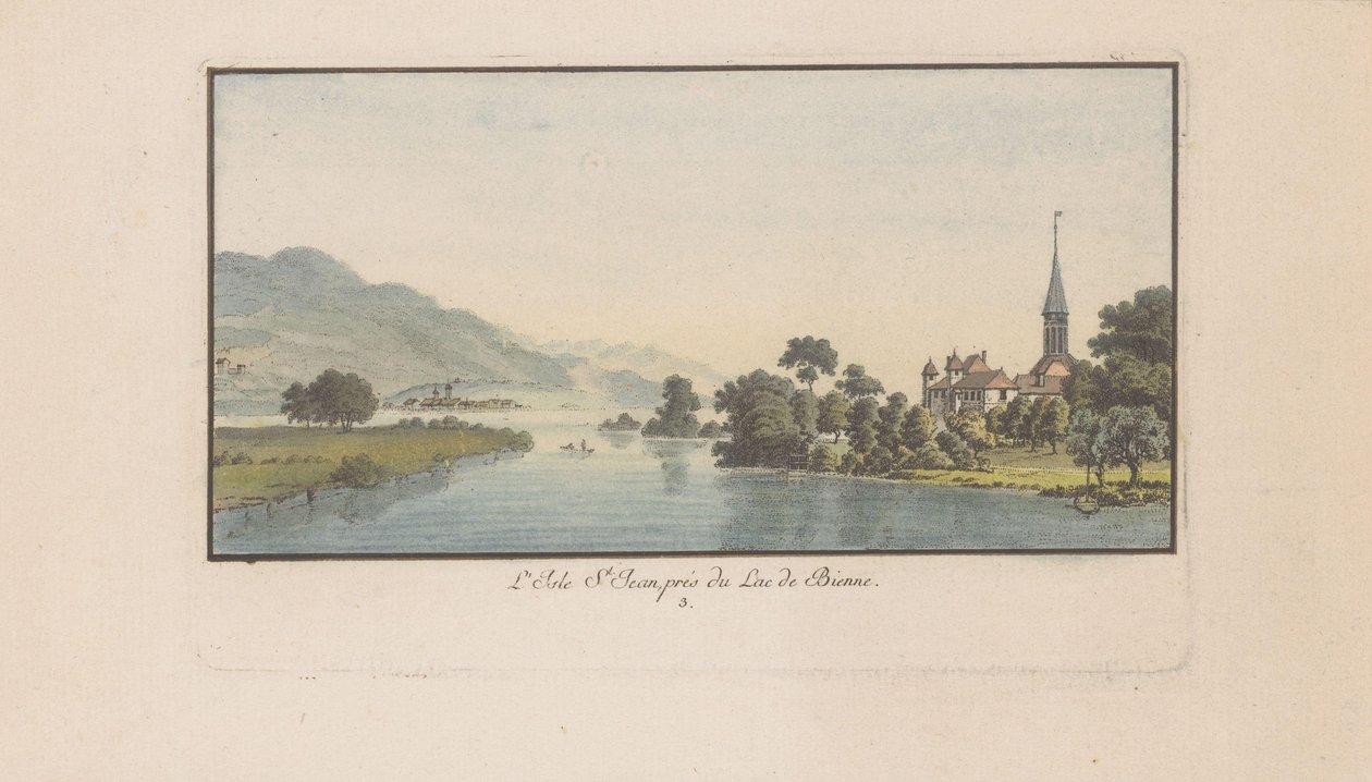 Udsigt over St. Petersinsel ved Bielersee L