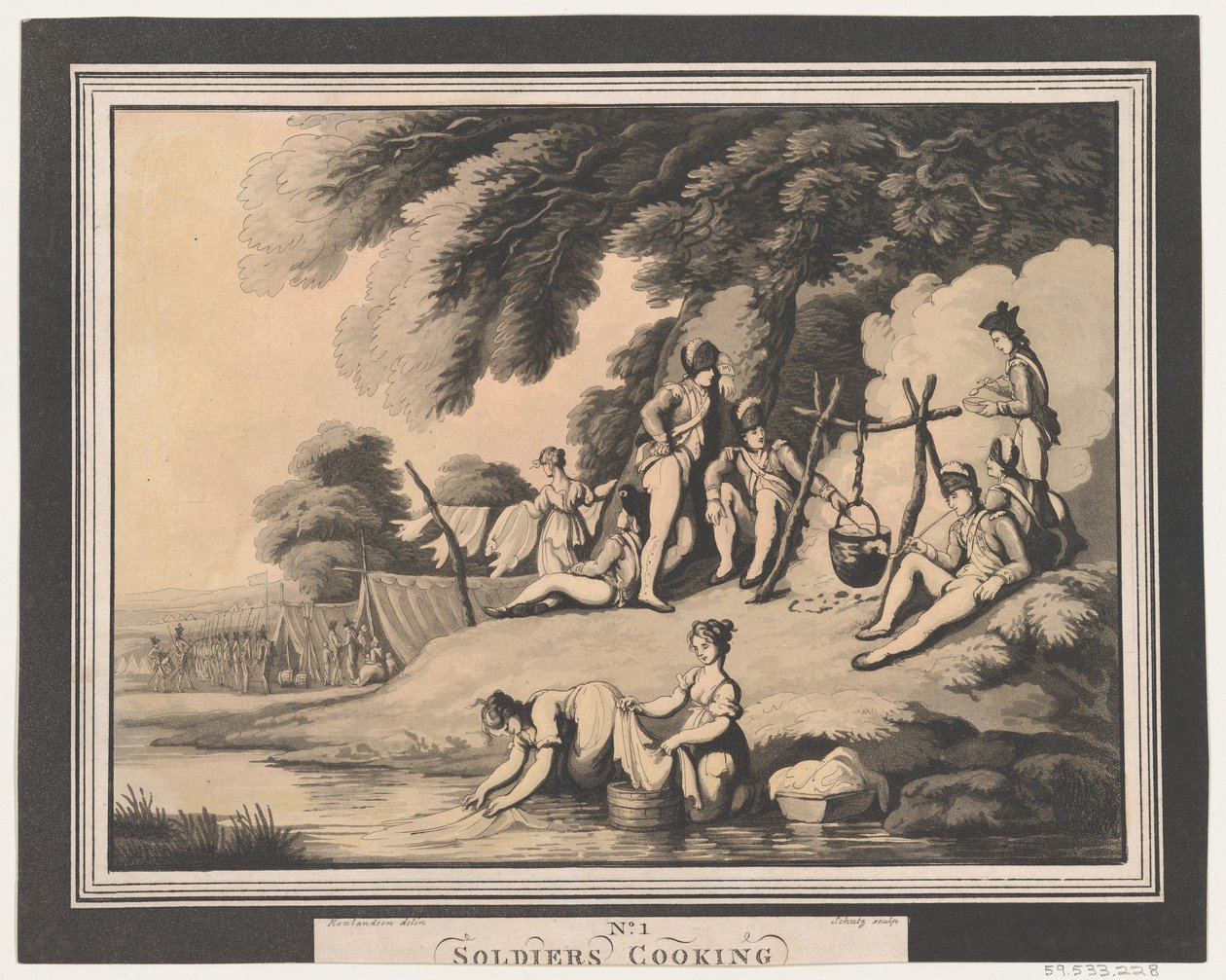 Soldater Cooking, 1. april 1798. af Heinrich Schutz