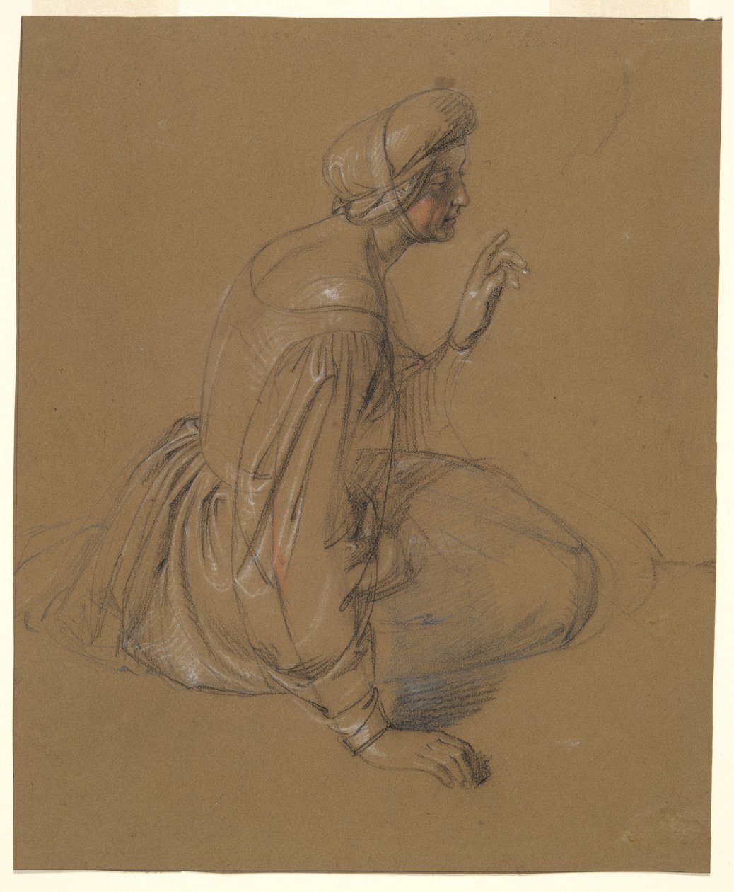 Studie af en siddende kvinde: St. Elizabeth af Heinrich Schwemminger