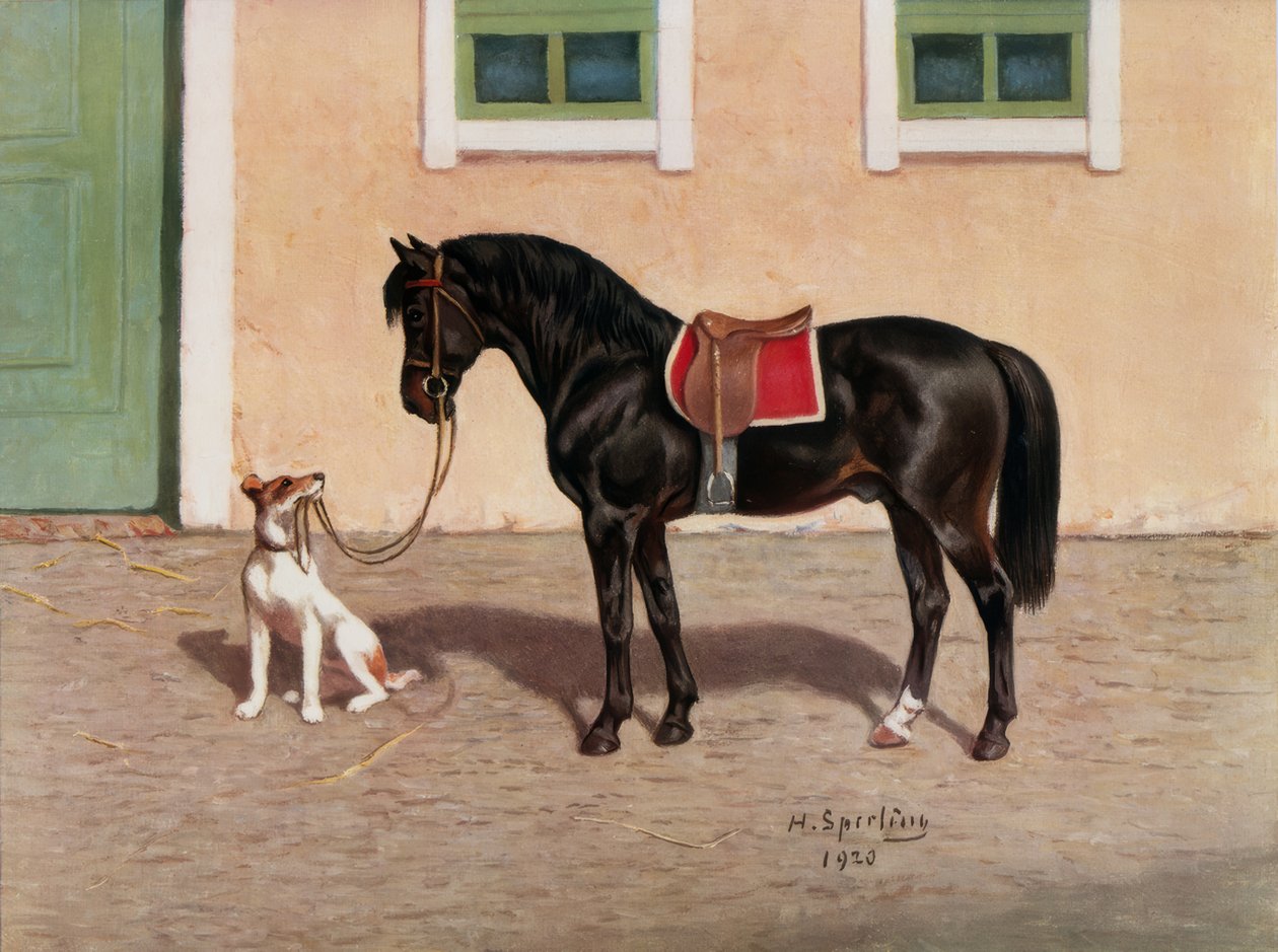 Hest, sort / efter H.Sperling af Heinrich Sperling
