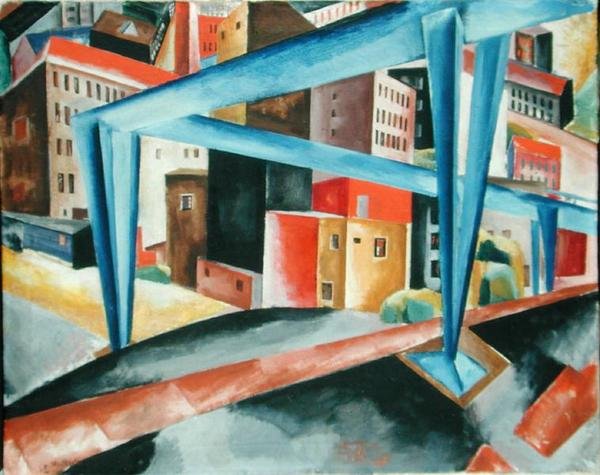 Viadukt foran Vorsetzen i Hamborg, 1921 af Heinrich Stegemann