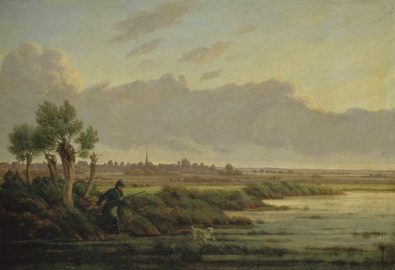 På Alster ved Winterhude, 1834 af Heinrich Stuhlmann