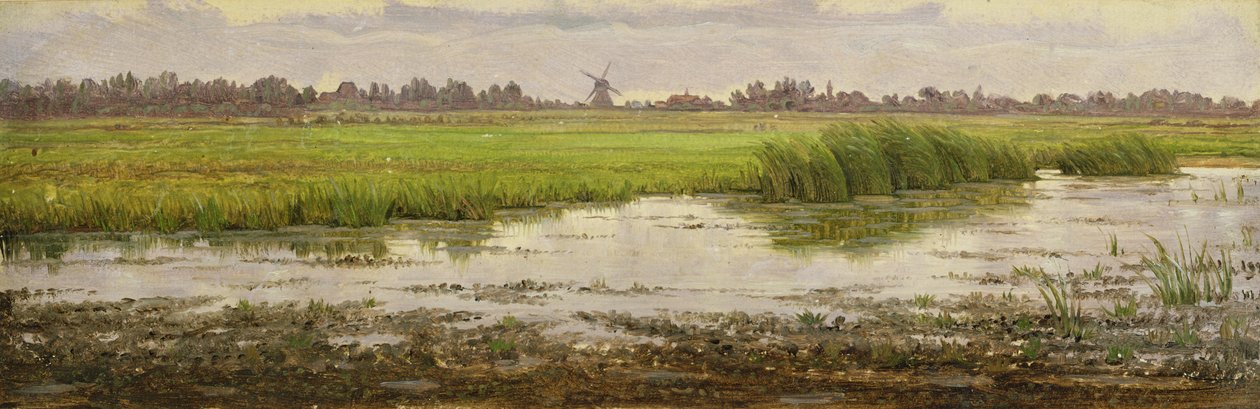 Den øvre del af Alster, ca. 1834-35 (olie på papir monteret om bord) af Heinrich Stuhlmann