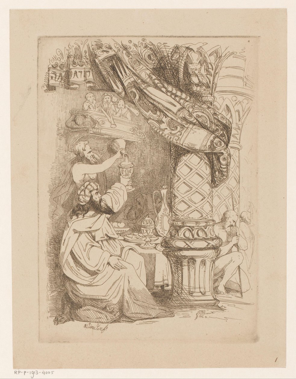 Mand ved en banket får en refill frådseri (Gula) Deadly Sins and the Fall (serietitel) af Heinrich Vianden