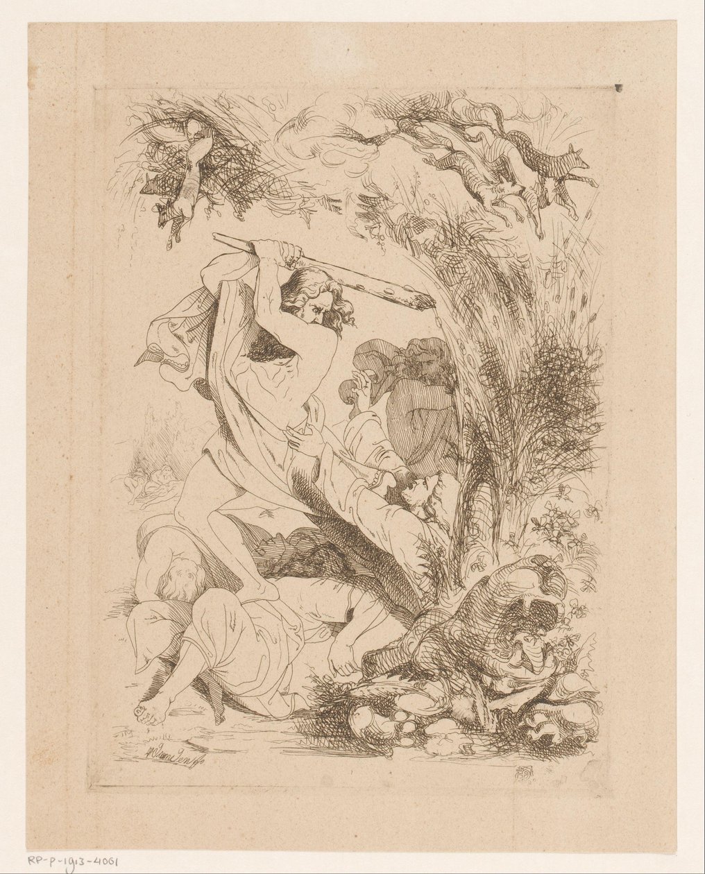 Samson besejrer filistrene vrede (Ira) Deadly Sins and the Fall (serietitel) af Heinrich Vianden