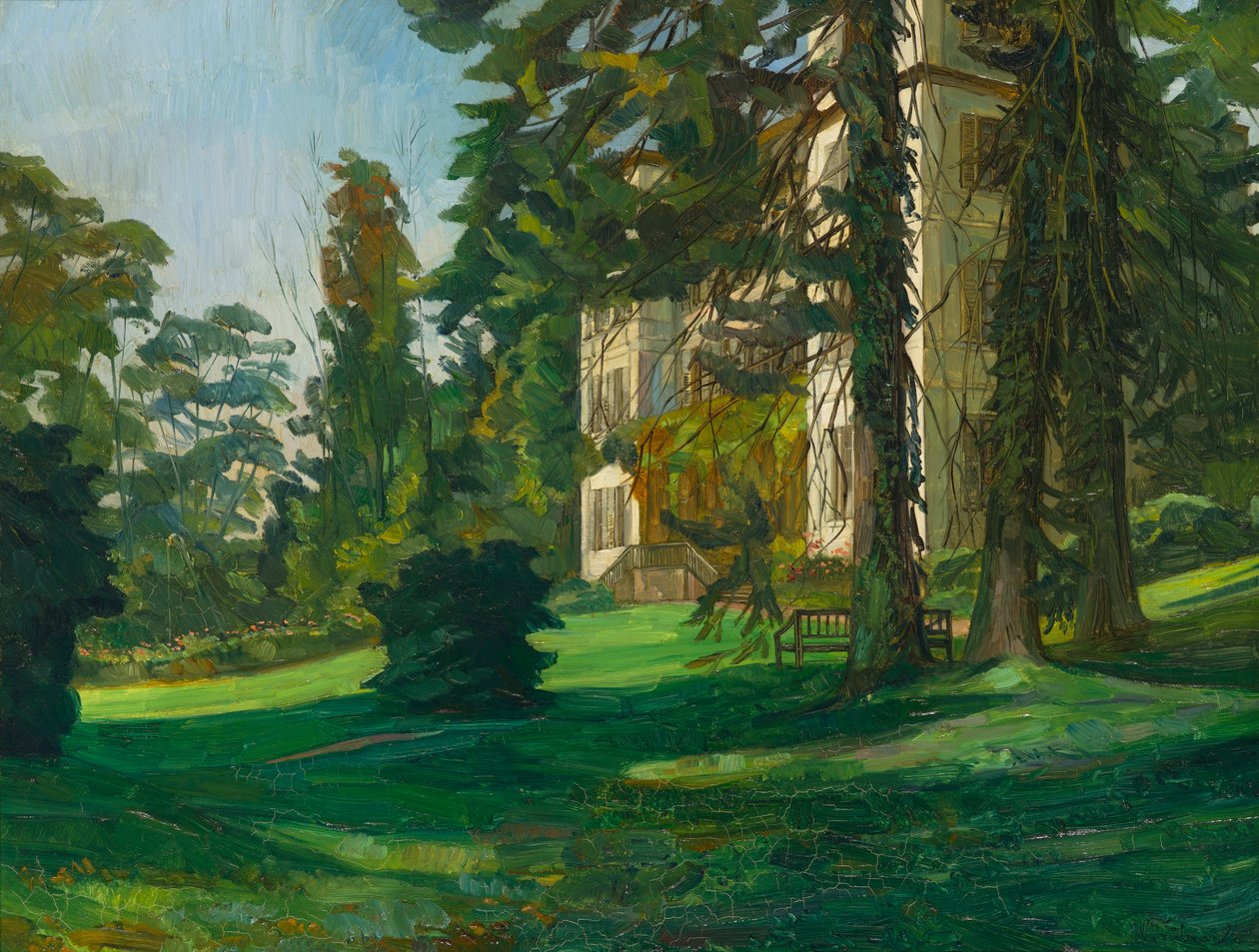 Schloss Hemsbach (olie på lærred) af Heinrich Wilhelm Trübner