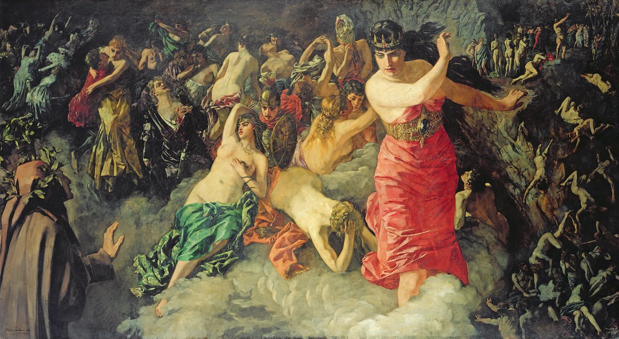 Scene fra Dantes guddommelige komedie, 1880 af Heinrich Wilhelm Truebner