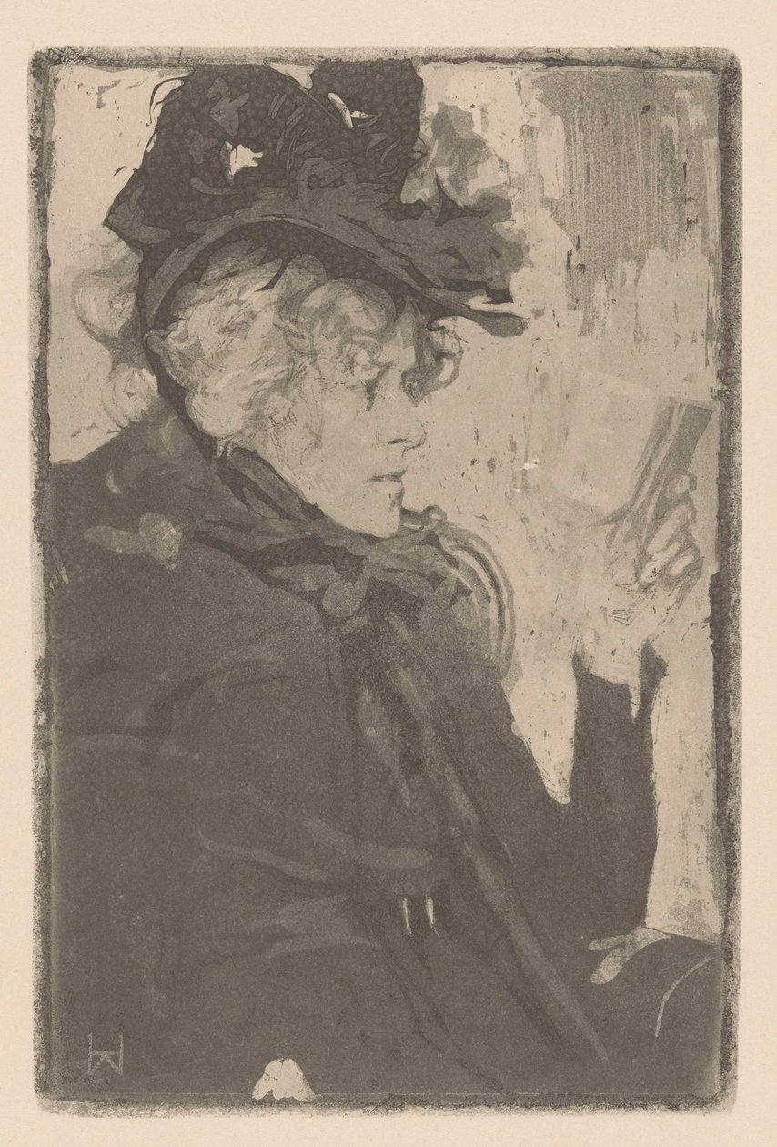 læsende kvinde af Heinrich Wolff