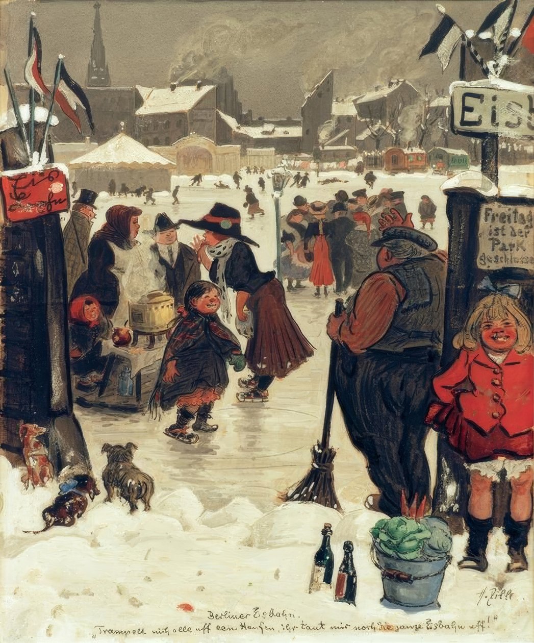 Berlin skøjtebane af Heinrich Zille