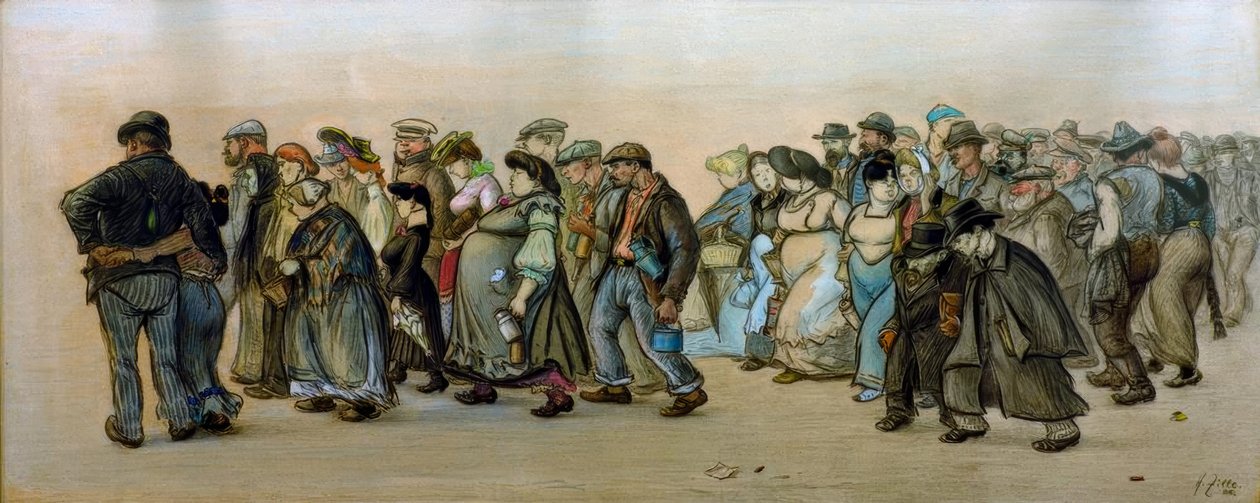 Spandau arbejdertog af Heinrich Zille
