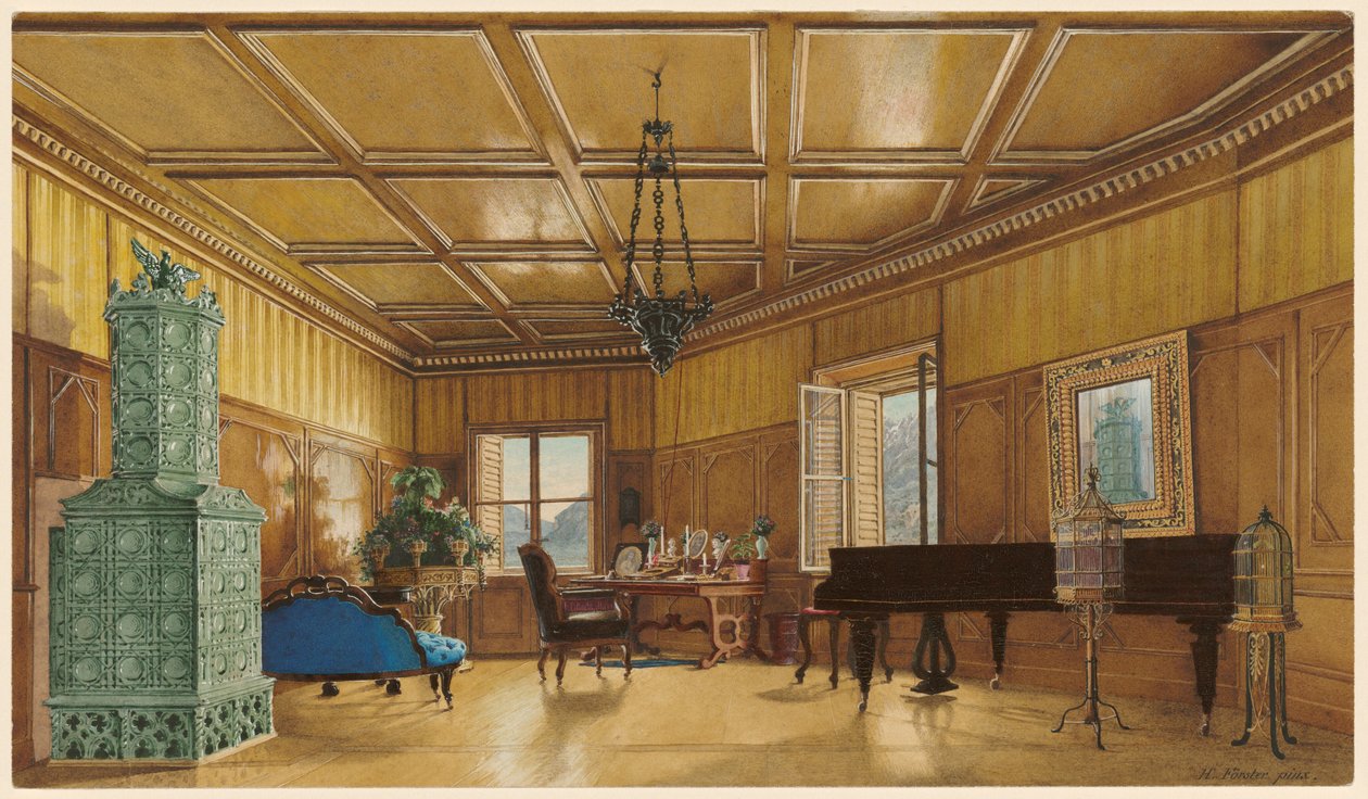 Ærkehertuginde Margaretes, prinsesse af Sachsen, musikværelse i Schloss Ambras af Heinrich von Förster