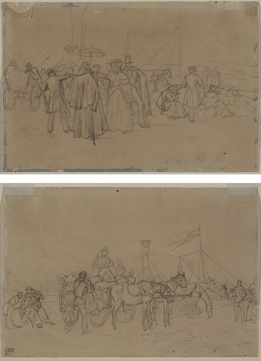 Passagerer til Rhine Steamer (recto) Passagerer til Rhine Steamer (verso) af Heinrich von Mayr