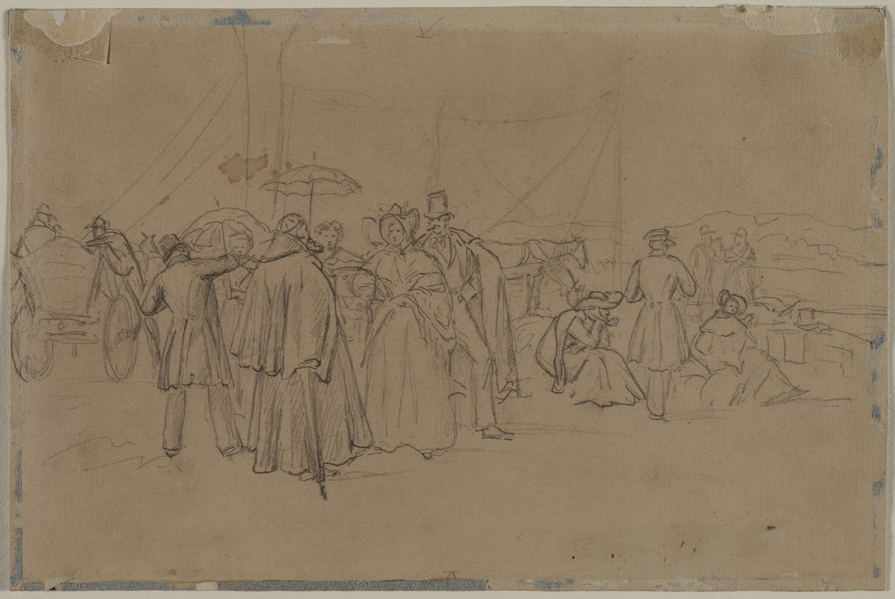 Passagerer til Rhinen Steamer recto Passagerer til Rhinen Steamer verso. af Heinrich von Mayr
