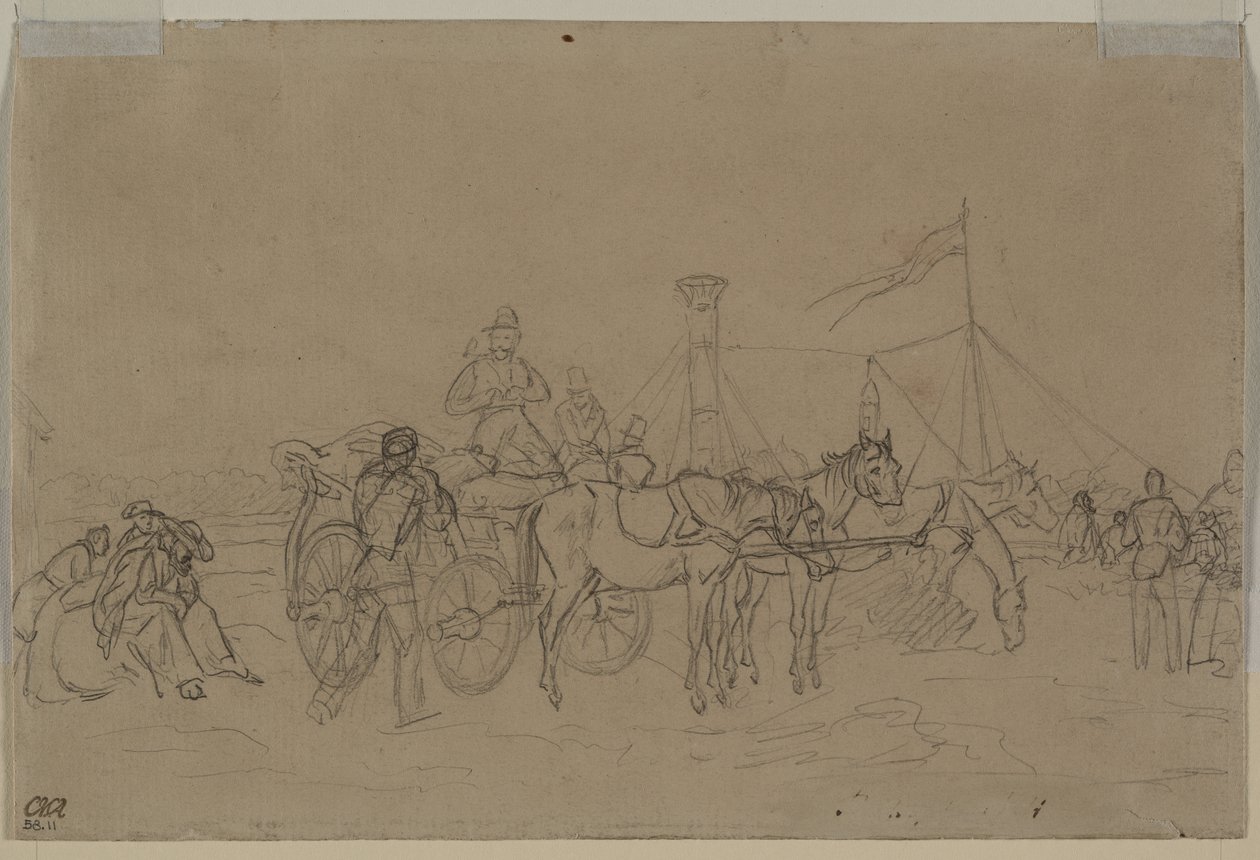 Passagerer til Rhinen Steamer verso, andet eller tredje kvartal 1800-tallet. af Heinrich von Mayr