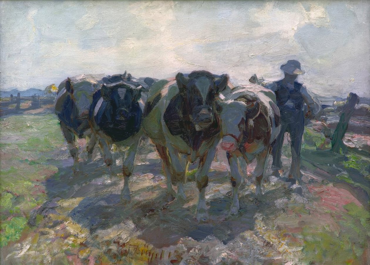 Bonde med køer af Heinrich von Zügel