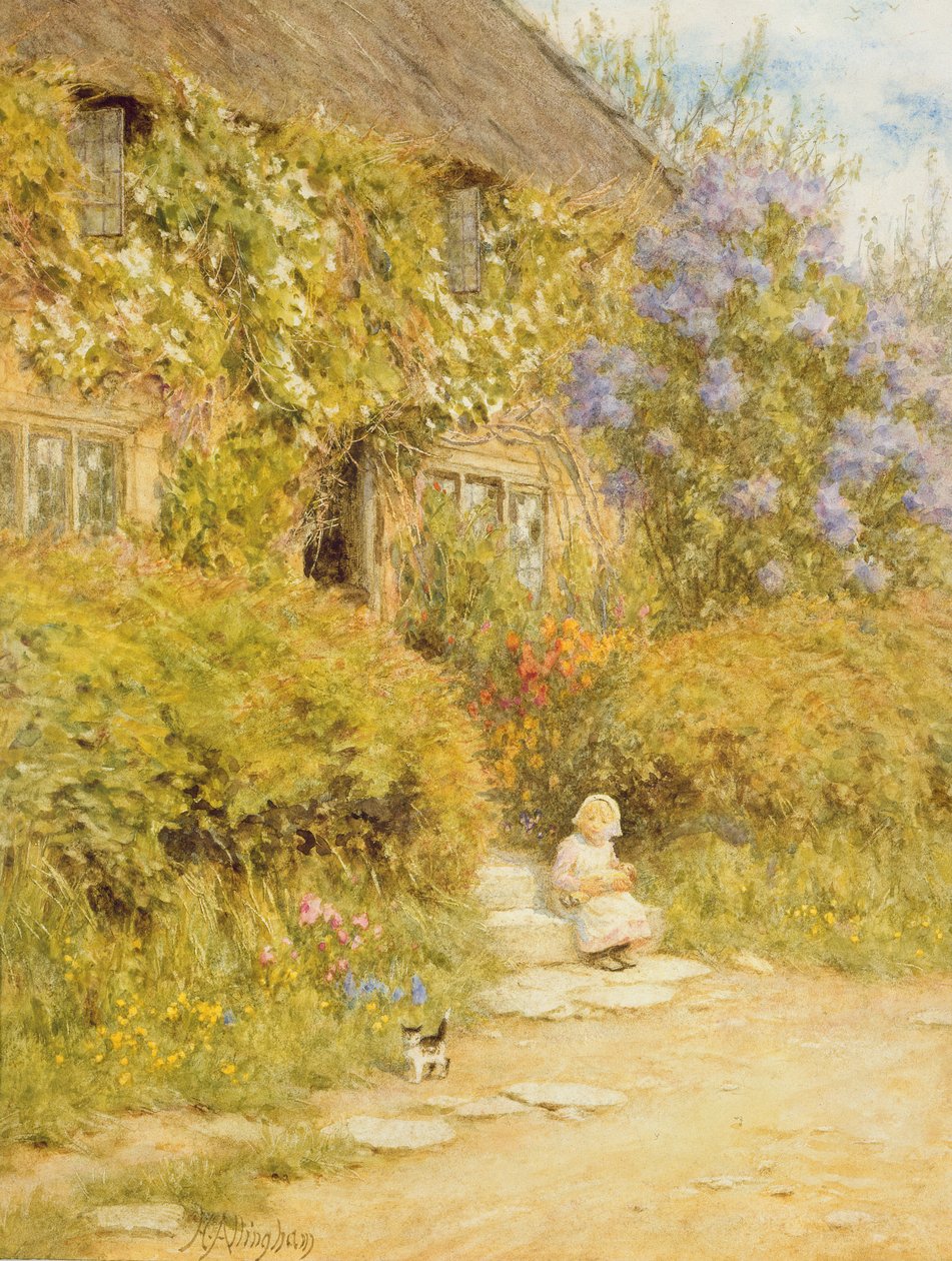 Et sommerhus nær Crewkerne af Helen Allingham