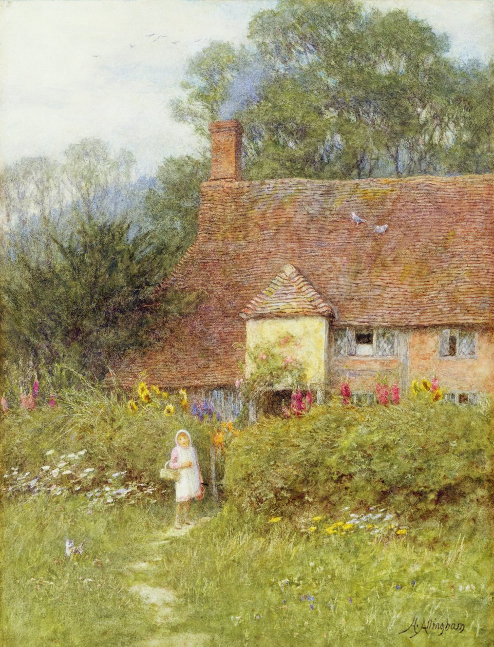 Ved Hytteporten af Helen Allingham