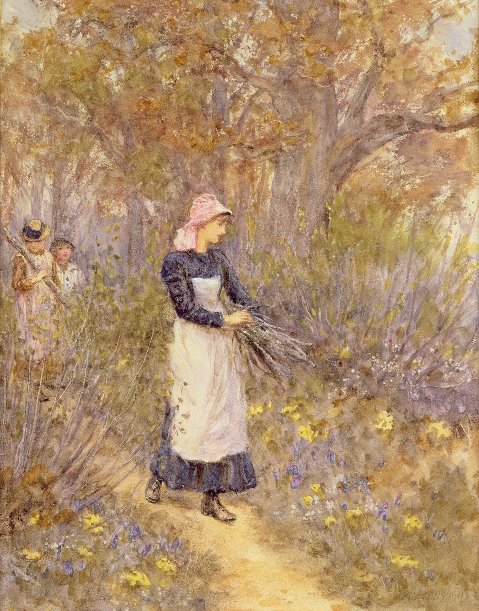 Samler træ til mor af Helen Allingham