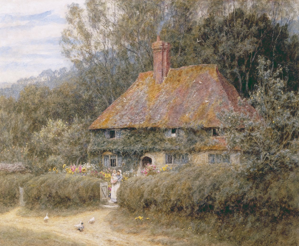 Valewood Farm under Blackwood, Surrey af Helen Allingham