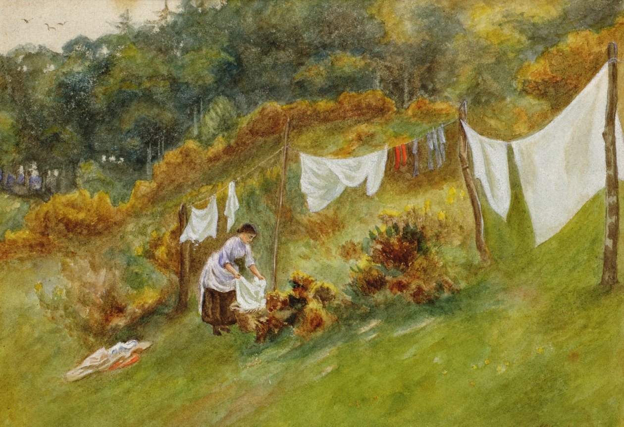 Vaskedag af Helen Allingham