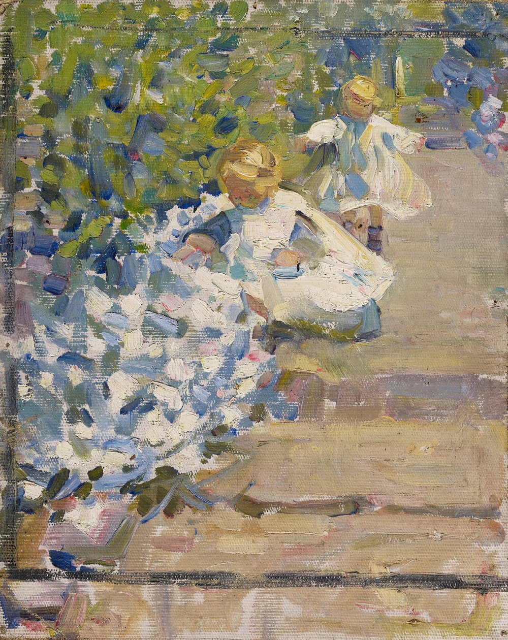 Skitse til plukning af blomster af Helen Galloway McNicoll