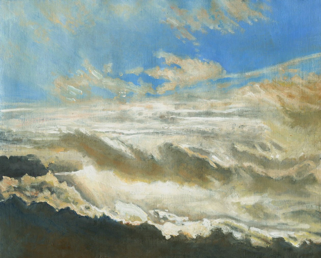 Light revealed, 2013, (olie på grundmalet papir) af Helen White