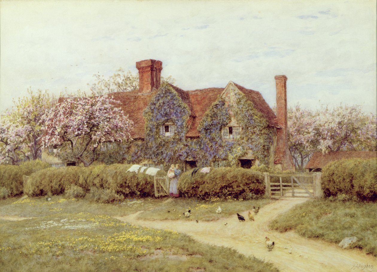 Et hus i Buckinghamshire i Penstreet af Helen Allingham