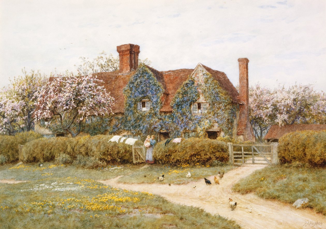 Et Buckinghamshire-hus ved Penstreet af Helen Allingham