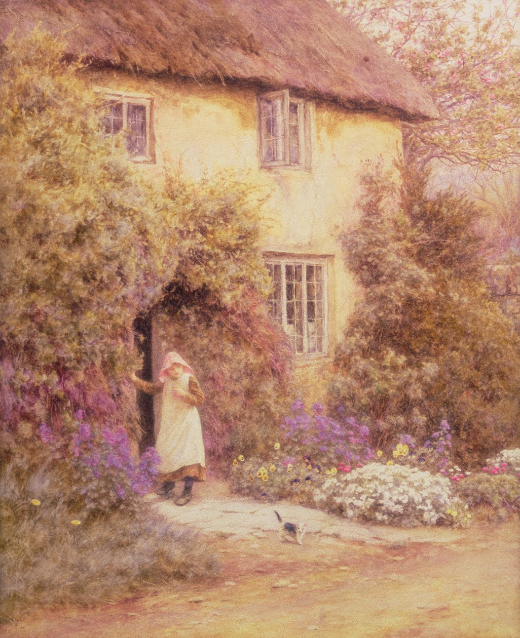 En hyttedør (akvarel) af Helen Allingham
