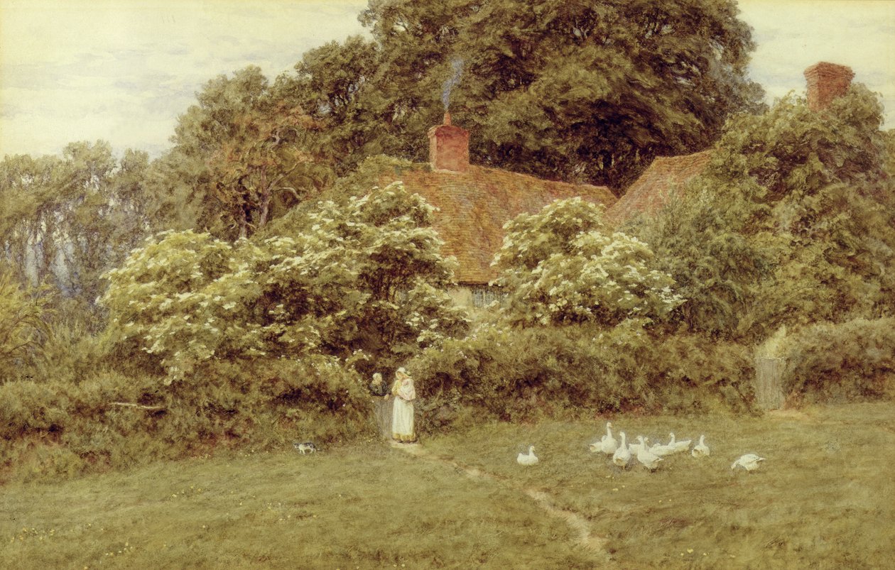 Et sommerhus i Farringford, Isle of Wight af Helen Allingham