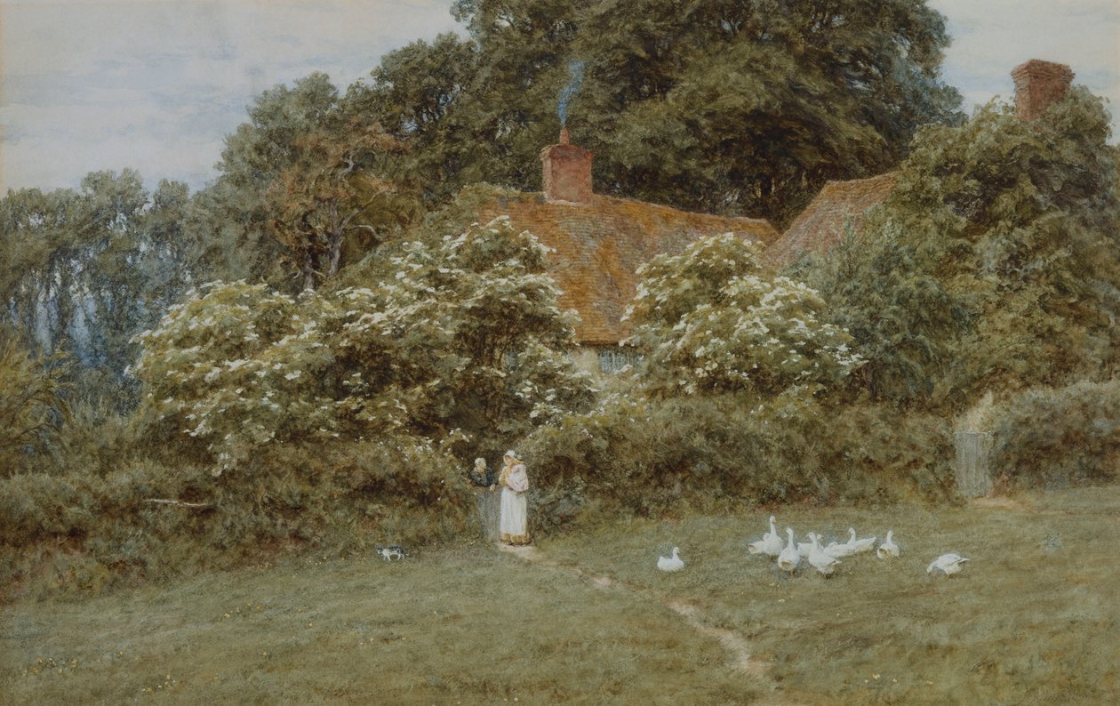 Et sommerhus i Farringford, Isle of Wight af Helen Allingham