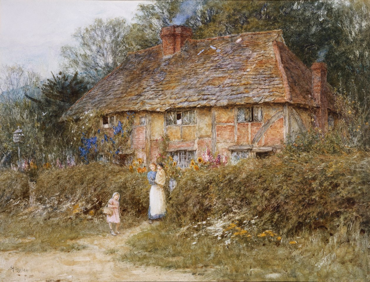 En gammel Surrey Cottage af Helen Allingham