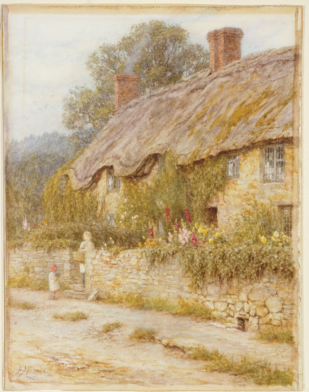 Sommerhus nær Wells, Somerset af Helen Allingham