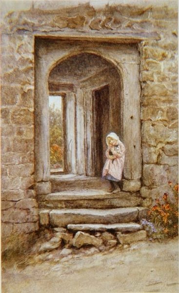 Pige med killing af Helen Allingham
