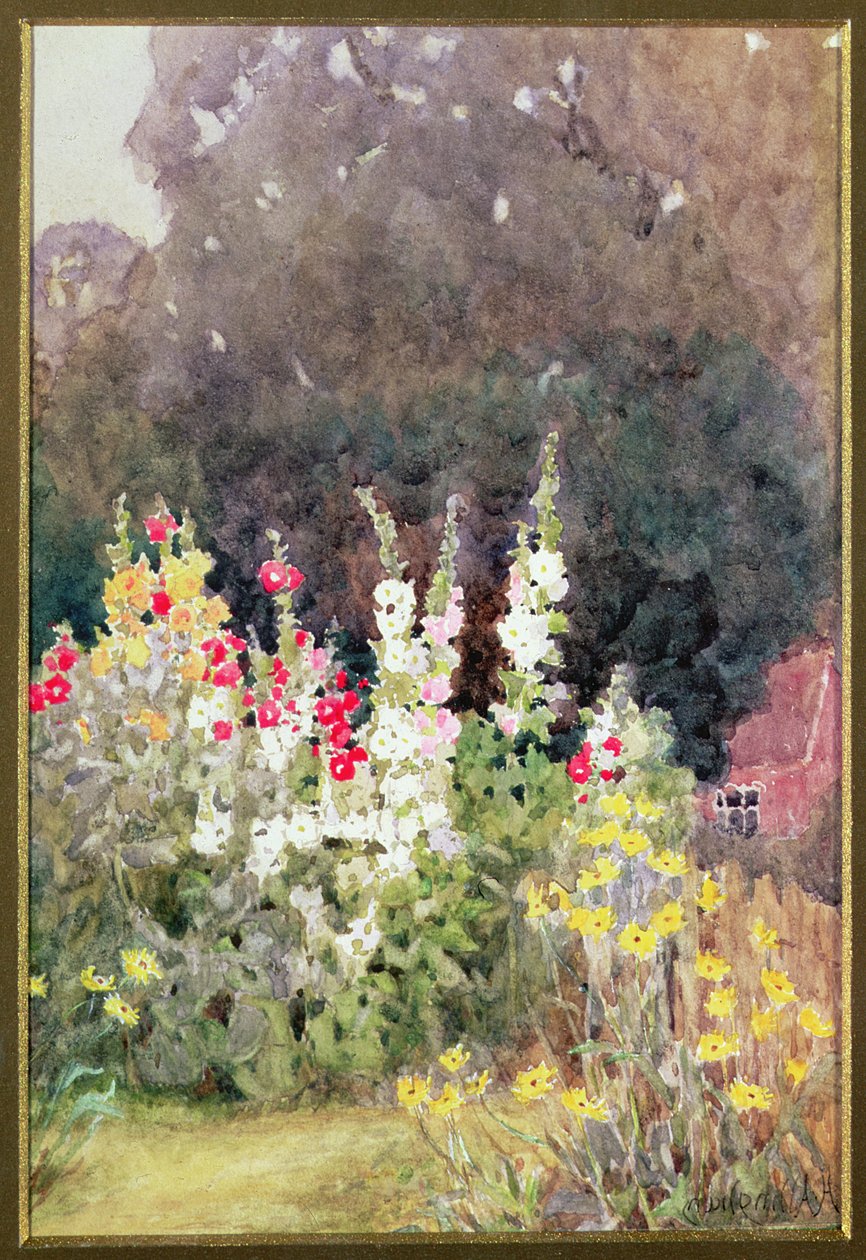 stokroser, af Helen Allingham