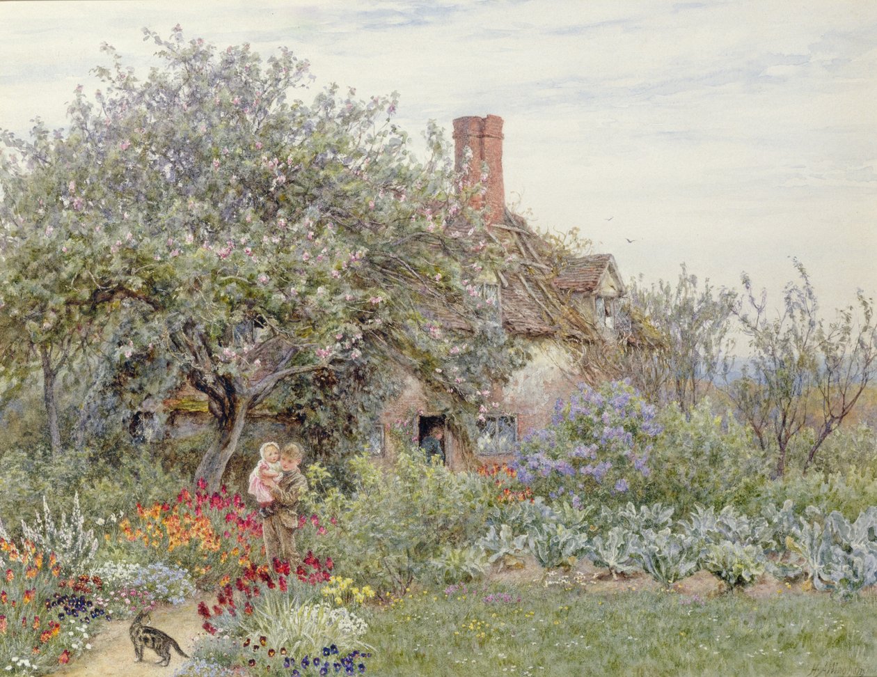 I nærheden af Hambledon (wc på papir) af Helen Allingham