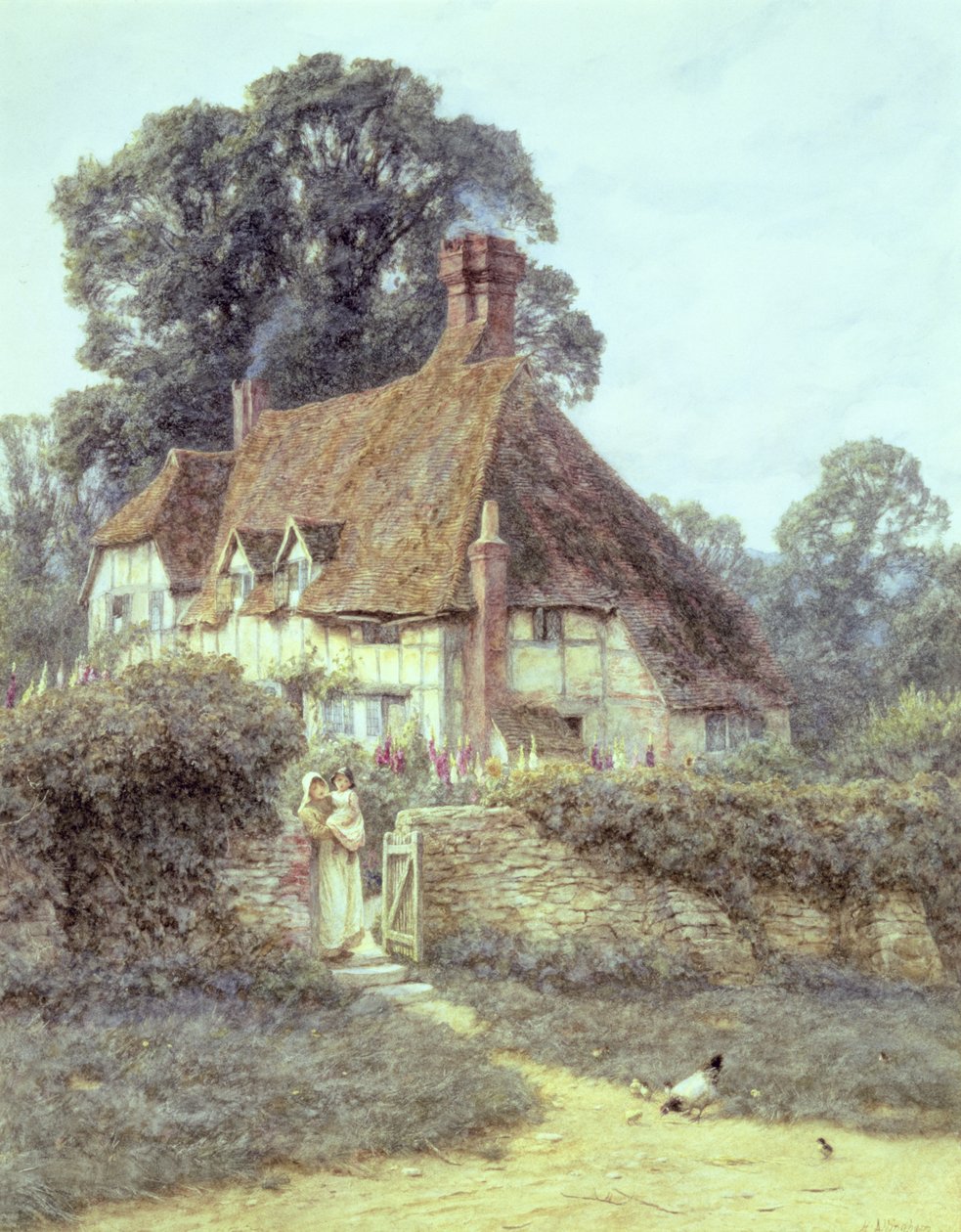 I nærheden af Witley, Surrey (akvarel på papir) af Helen Allingham