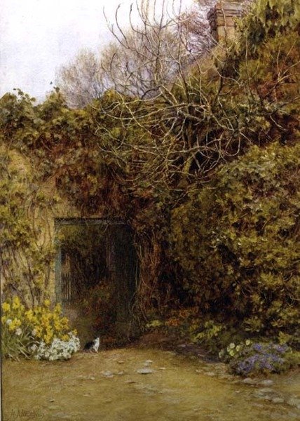 Dairy Door, Farringford, Lord Tennysons hjem af Helen Allingham