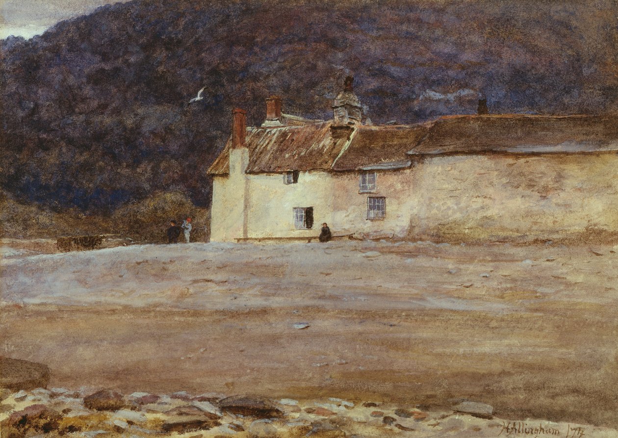 The Last House in Lynmouth, 1874 (wc på papir) af Helen Allingham