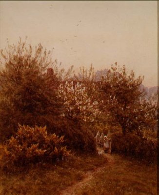 Frugthaven om foråret af Helen Allingham
