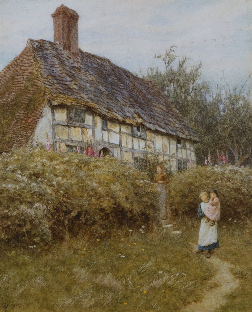 Præstens hus, West Hoathly af Helen Allingham