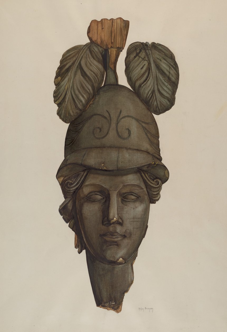 Hoved fra en statue: Minerva af Helen Bronson