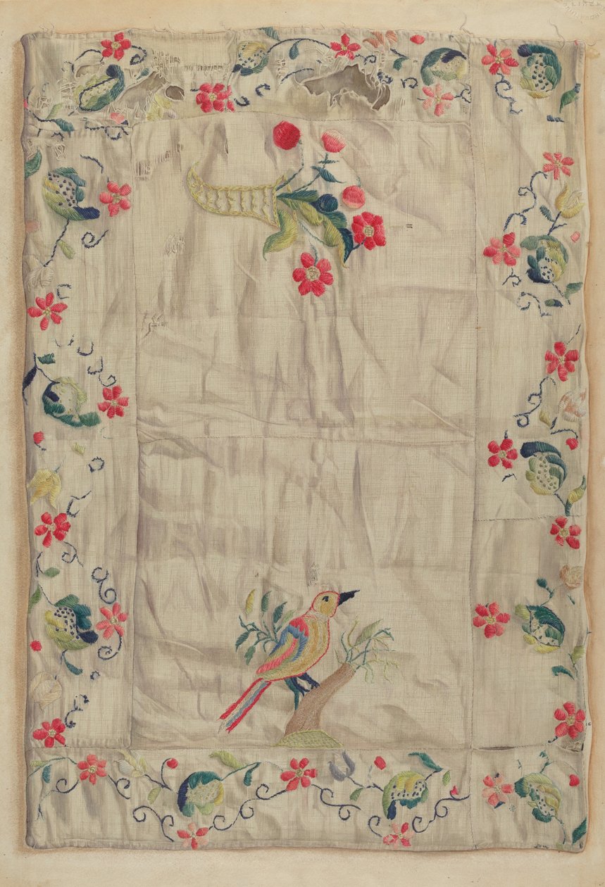 Crewel-broderi, ca. 1937. af Helen E. Gilman